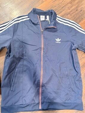adidas Navy Performance Track Jacket with White 3-Stripes